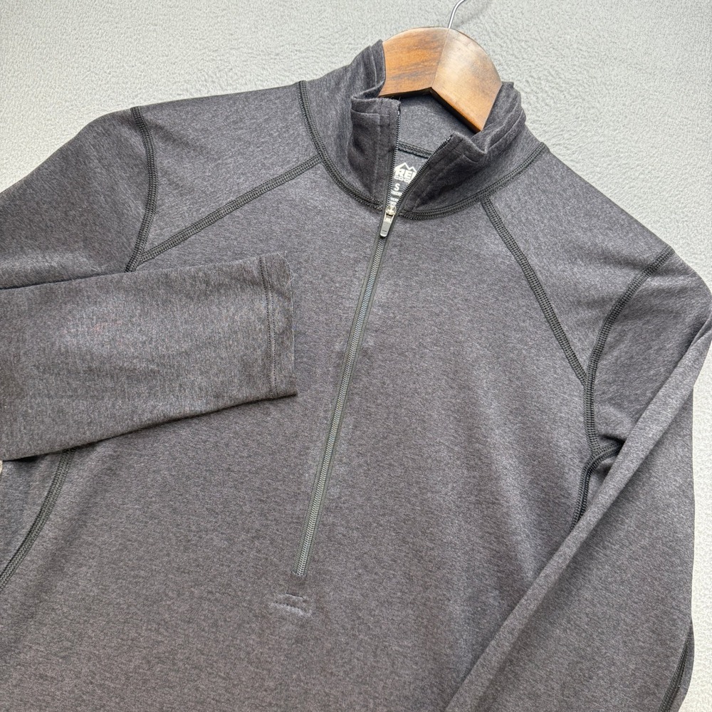 REI Co-op Midweight Quarter Zip Pullover Women Small Gray Polyester Hiking Top